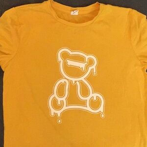 Yellow Kids T-Shirt with Bear Design
